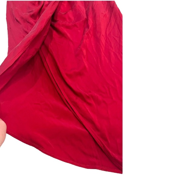 Zimmerman Sueded Silk Plunge Short Draped Dress In Red Size 2 (8US) - Picture 6 of 9